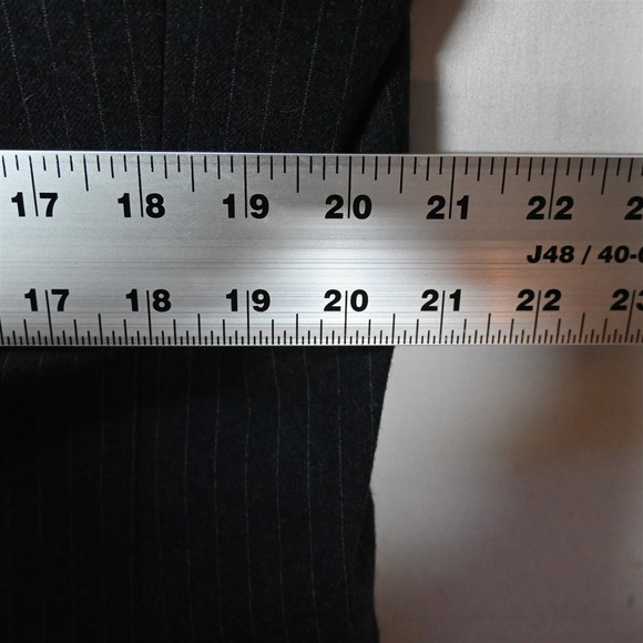 Vtg Foreman & Clark 40R Gray Stripe Flannel Mens‎ Sport Coat Suit Jacket - Picture 8 of 12